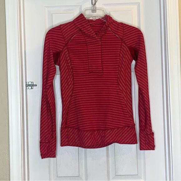 Lululemon Athletica Think Fast Half Zip Pullover Size 8 Deepest Cranberry - Picture 3 of 10